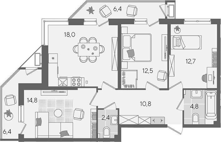 Продается 4-комн. квартира, 76 м²