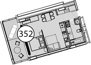 Объект, 57.6 м², 3/9 этаж, ЖК «Гостиничный комплекс Поляна Пик»