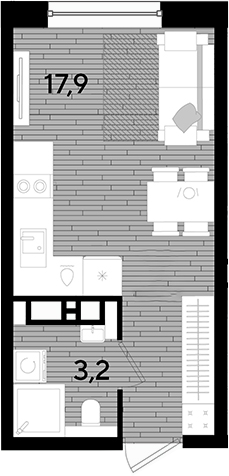 Продается 1-комн. квартира, 21.1 м²