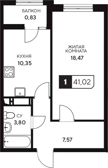 1-комн. Центральный. Гамма