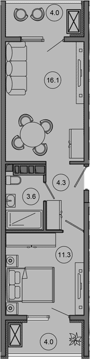 Продается 2-комн. квартира, 35.3 м²
