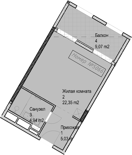 Студия, 32.3 м², 5/6 этаж, ЖК «Гостиничный комплекс Николай 1»