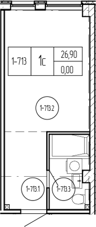 Продается 1-комн. квартира, 26.9 м²
