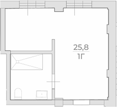 Объект, 25.8 м², 1/3 этаж, ЖК «Комплекс Luciano»