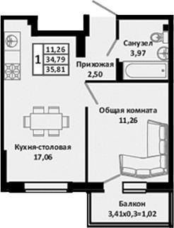 2-комн. Южные Соседи