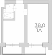 Объект, 38 м², 2/4 этаж, ЖК «Комплекс Luciano»