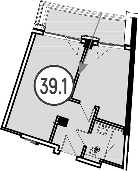 Объект, 39.1 м², 1/4 этаж, ЖК «Гостиничный комплекс GRAND CASCADE»