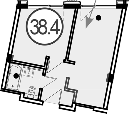 Объект, 38.4 м², 3/3 этаж, ЖК «Гостиничный комплекс GRAND CASCADE»