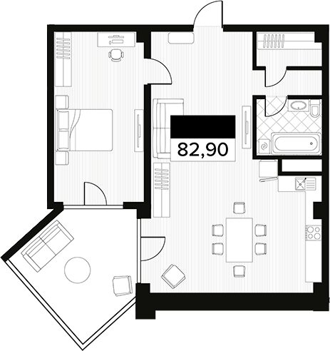 Объект, 82.9 м², 5/14 этаж, ЖК «Горизонт. AVA Сочи»