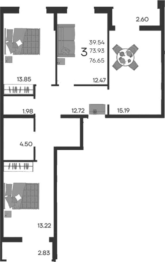 Продается 3-комн. квартира, 73.93 м²
