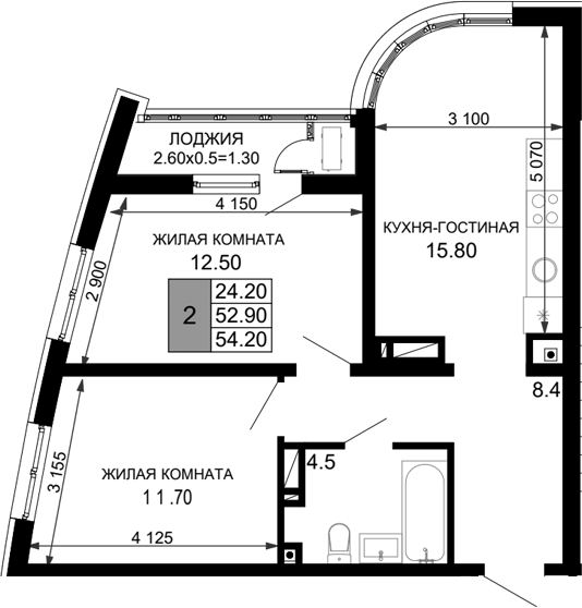 3-комн. Фонтаны