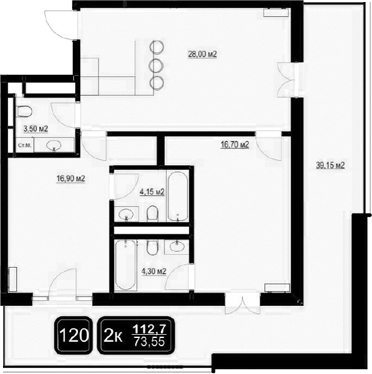 Продается 3-комн. квартира, 73.55 м²