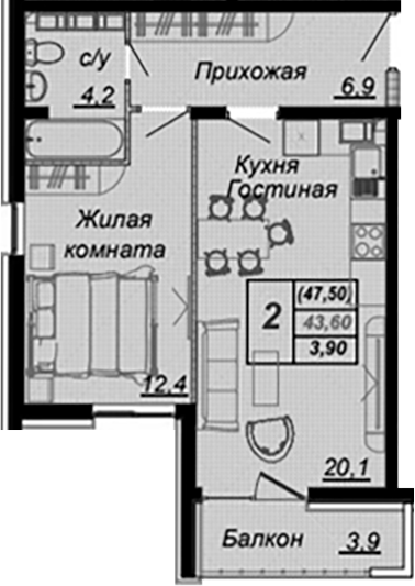 1-комн. Чайные Холмы