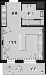Студия, 32 м², 3/4 этаж, ЖК «Benefit Sky Breeze Sochi»