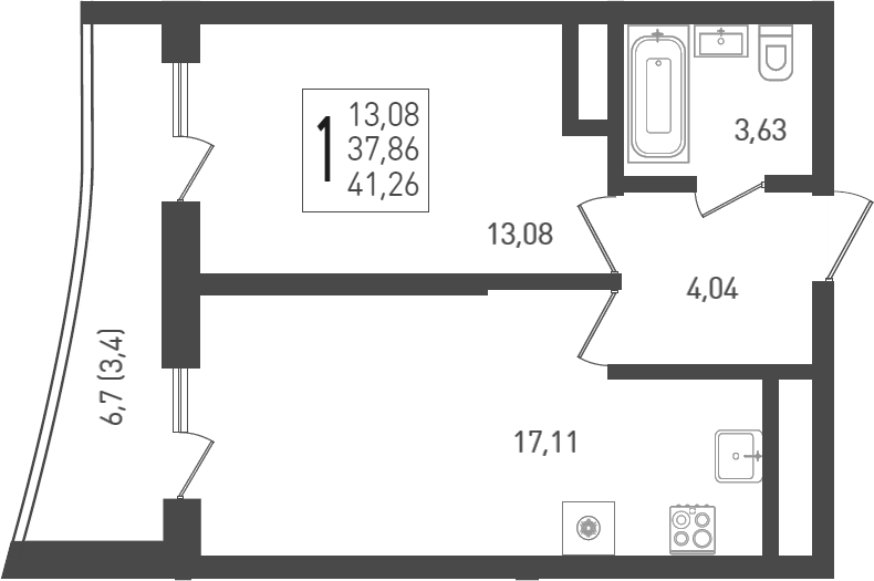 Продается 2-комн. квартира, 39.3 м²