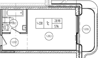 Студия, 28.83 м², 2/9 этаж, ЖК «Лучи»