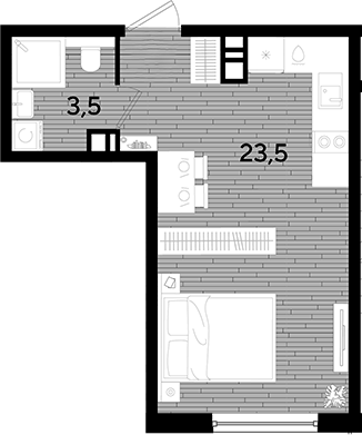 Студия, 27 м², 8/16 этаж, ЖК «DОГМА ПАРК»