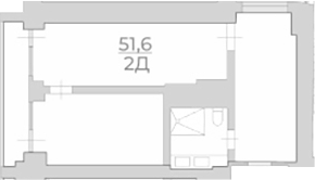Объект, 51.6 м², 2/4 этаж, ЖК «Комплекс Luciano»