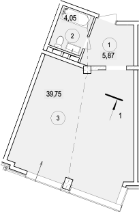 Студия, 49.67 м², 4/7 этаж, ЖК «Гостиничный комплекс Скайвиль»
