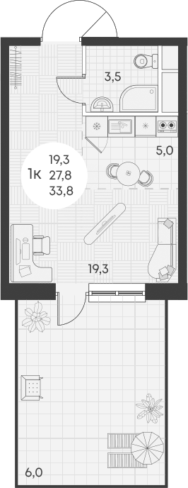 Продается 1-комн. квартира, 27.8 м²