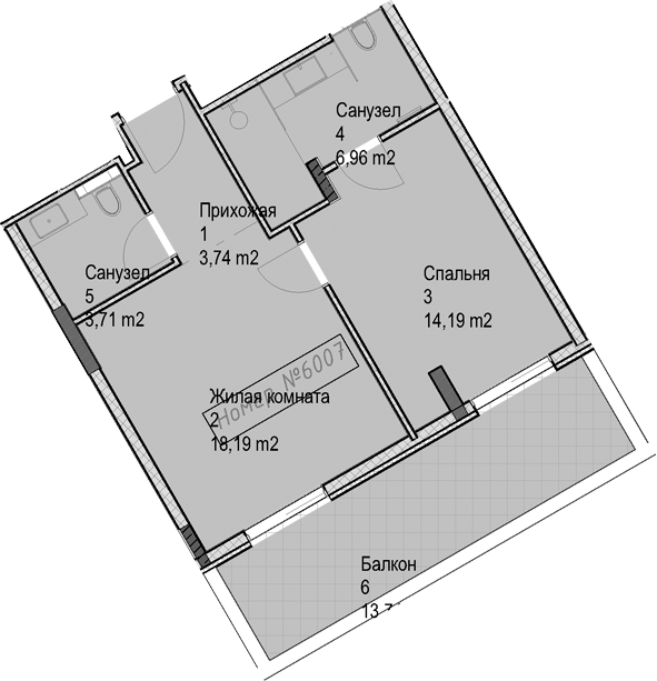 Продается 2-комн. квартира, 46.8 м²