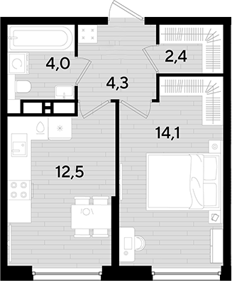 Продается 1-комн. квартира, 37.3 м²