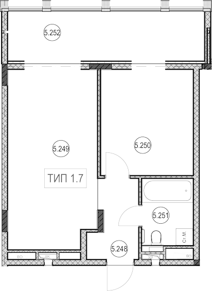 Продается 1-комн. квартира, 41.8 м²