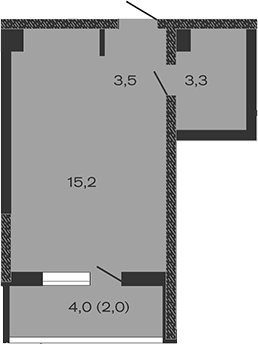 Студия, 22 м², 2/4 этаж, ЖК «Дзенпарк»