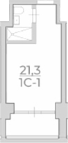Студия, 21.3 м², 2/4 этаж, ЖК «Комплекс Luciano»