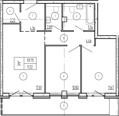 Продается 2-комн. квартира, 67.67 м²
