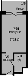 Студия, 28 м², 3/8 этаж, ЖК «Курортный отель Алеан Селект Агой»