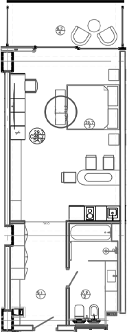 Студия, 46.7 м², 5/8 этаж, ЖК «Mandarin Garden Hotel»