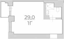 Студия, 29 м², 3/4 этаж, ЖК «Комплекс Luciano»
