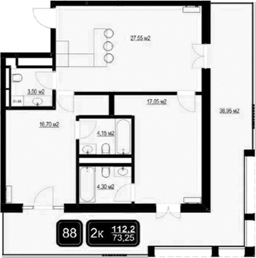 Продается 3-комн. квартира, 73.25 м²