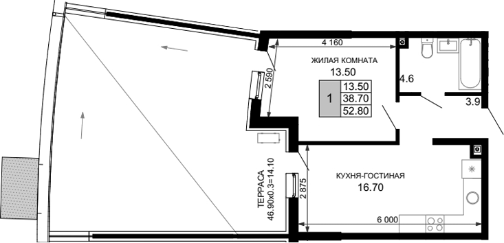 2-комн. Фонтаны
