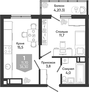 Продается 2-комн. квартира, 35 м²