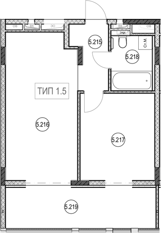 2-комн., 41.2 м², 2/7 этаж, ЖК «ГК Сан Гарден Хотел&СПА»