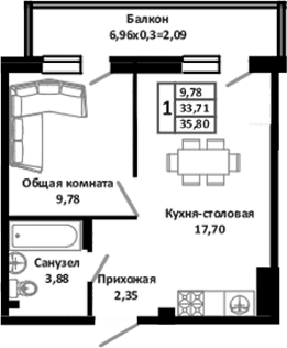 2-комн. Южные Соседи