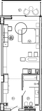 Студия, 46.7 м², 2/8 этаж, ЖК «Mandarin Garden Hotel»