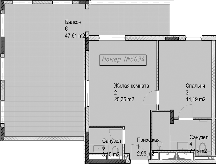 Продается 2-комн. квартира, 47.8 м²