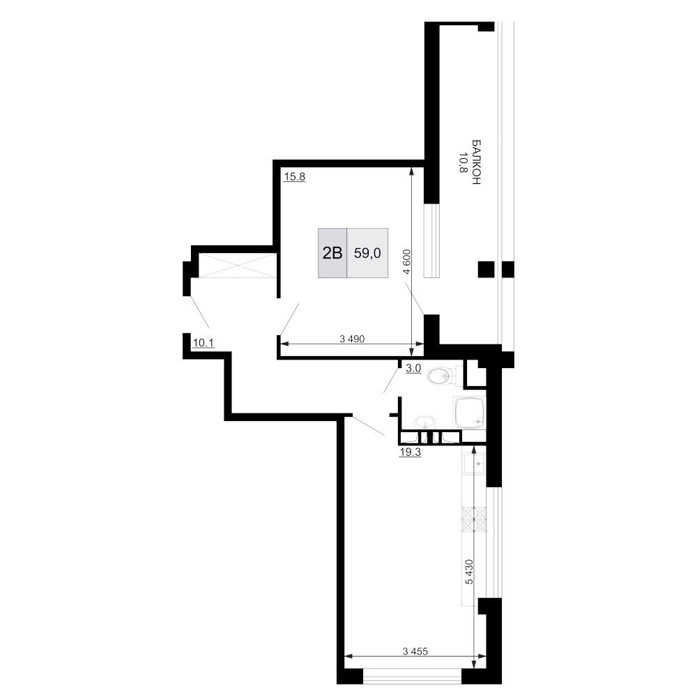 Продается 2-комн. квартира, 48.2 м²