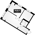 Объект, 48.8 м², 11/11 этаж, ЖК «Гостиничный комплекс GRAND Marine Garden 5»