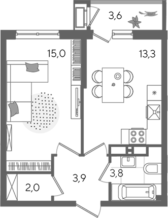 Продается 1-комн. квартира, 38 м²
