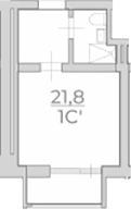 Студия, 21.8 м², 4/4 этаж, ЖК «Комплекс Luciano»