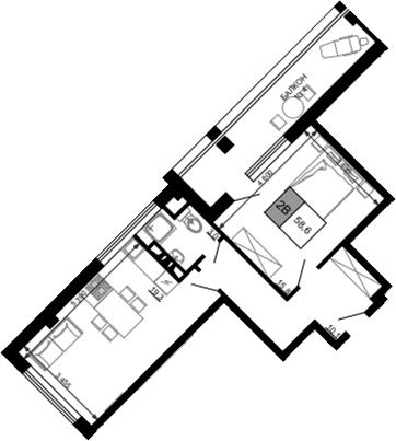 Продается 2-комн. квартира, 48.2 м²
