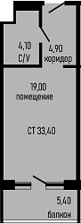 Студия, 28 м², 3/8 этаж, ЖК «Курортный отель Алеан Селект Агой»