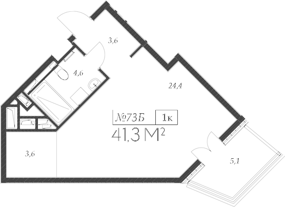 Студия, 36.2 м², 5/9 этаж, ЖК «Морелло»