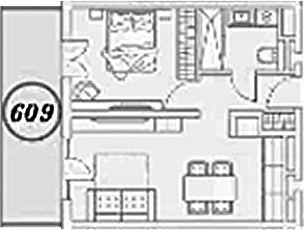 2-комн., 40.3 м², 6/9 этаж, ЖК «ГК Сан Гарден Хотел&СПА»