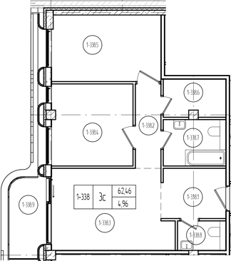 Продается 3-комн. квартира, 62.88 м²