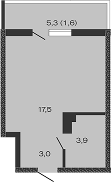 Студия, 24.4 м², 2/4 этаж, ЖК «Дзенпарк»